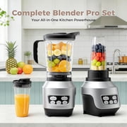 Countertop Blender, 1400W High-Power Smoothies Blender, 60oz Large Capacity with 4 Blending Modes, Includes Portable Cups for Juice & Sauces, BPA-Free, Silver