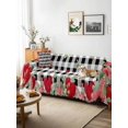thumbnail image 3 of Valentine's Day Love Heart Sofa Covers for 2-3 Cushion Couch L-Shaped Sectional, Eucalyptus Black Plaid Love Heart Washable Sofa Covers Slipcover for Living Room, Couch Cover Blanket 71"x134", 3 of 9
