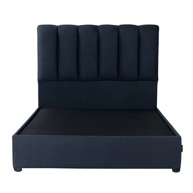 Box Base Cama + Cabecera Matrimonial Kami Azul Dicasa