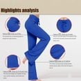 thumbnail image 4 of YUEJUIR Flare Leggings for Women Women's Yoga Wear Drawstring Micro Pants Dance Pants Exercise Yoga Wide Leg Pants Pants Womens Leggings Ropa Para Mujer Plus Size Clothes for Women (Blue,XXXL), 4 of 5