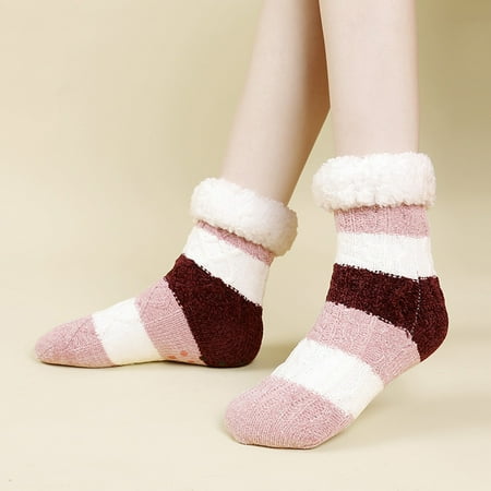 

ERTUTUYI Women Thick Super Warm For Winter Home Fuzzy Socks Super Soft Comfort Of Coral Slipper Socks C