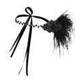 thumbnail image 4 of Diadema Zulema Con Plumas Artificiales Fascinator Vintage para Mujer Negro, 4 of 8