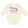 thumbnail image 3 of Inktastic Purple Happy Birthday Mommy Boys or Girls Long Sleeve Baby Bodysuit, 3 of 5
