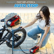 Bullseye Tire Inflator 150 PSI Portable Air Compressor Electric Pump For Car Auto LED Tire Pressure Gauge 12V DC