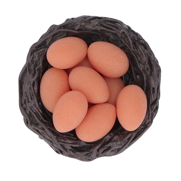Mini nido de huevos de arena de simulación, mini huevos artificiales y mini nido de huevos de arena artificiales Accesorios para casa de muñecas Rendimiento potente