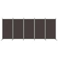 thumbnail image 3 of vidaXL 5-Panel Room Divider Brown 433x180 cm Fabric, 3 of 5