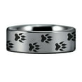 thumbnail image 2 of Wolf Paw Print Tungsten Carbide Ring, 2 of 5
