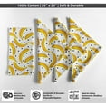 thumbnail image 4 of Vargottam Playful Banana Print Cotton Napkins Set of 12, 20x20 Inches, White & Yellow, Ideal for Elegant Dinners, Special Occasions, and Modern Home Dcor, Tropical Partie, BrunchesMachine Washable, 4 of 7