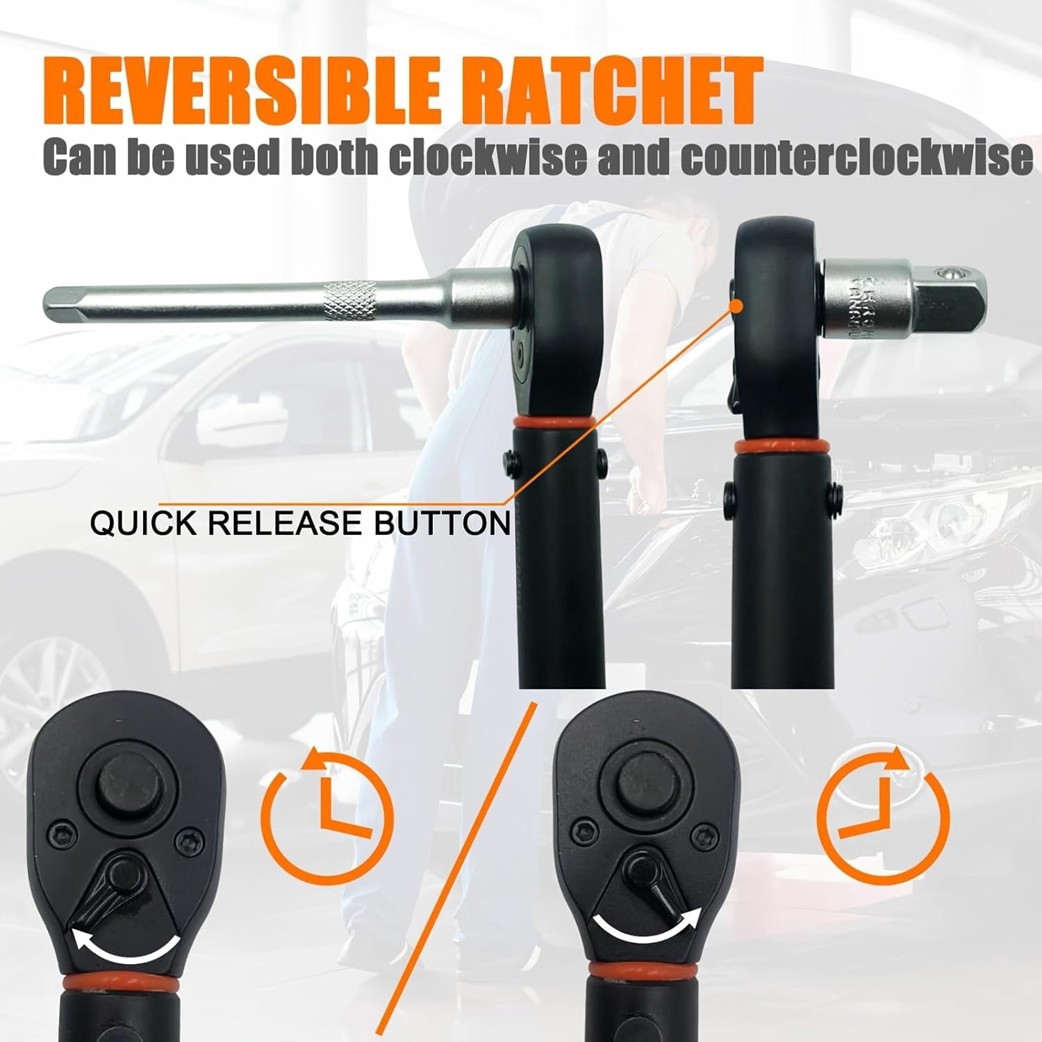 1/4 Inch Torque Wrench, 3.7-18.5ft.lb/5-25n.m Mechanical Dual Range Scales, Dual-Direction Adjustable Preset Torque Wrench for Bike Maintenance