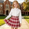 thumbnail image 2 of RTKFRFLM School Uniform&nbsp;for Girls Basic Pleated Skirt Classic Preppy Short Tennis Skirt Back to School Uniform Bottoms Girls Back to School Clothes, 2 of 4
