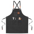 thumbnail image 1 of Unique Bargains Adjustable Chef Apron Cross Back Aprons for Kitchen Cooking Art Painting, Black, 1 of 6