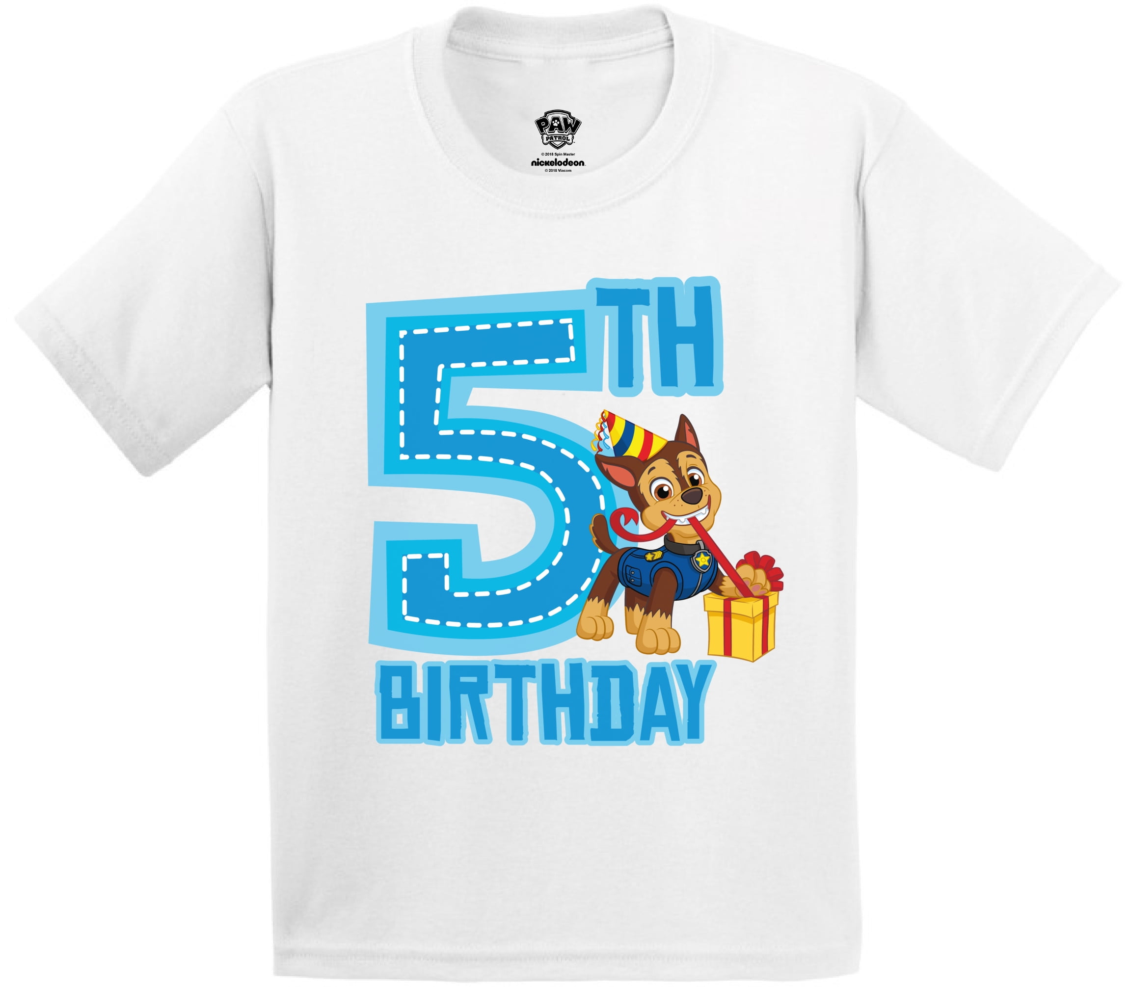 Paw Patrol Birthday Shirt Toddler Boys for 5 Years Old Girls Chase