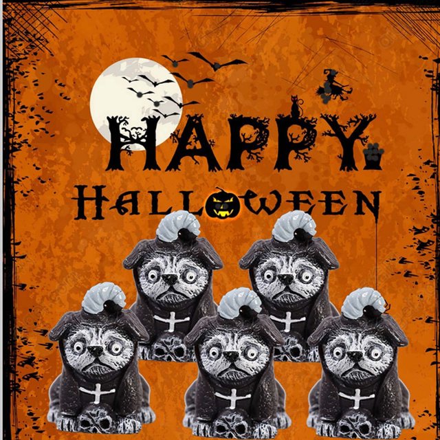 Xihbxyly Ofertas Compre Uno y Llévese Otro Gratis Utensilios de Cocina Halloween con Diseño de Perro Negro Mágico, Paisajes, Accesorios de Bolas de Cristal para Bricolaje, Utensilios de Cocina de Res