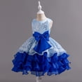 thumbnail image 3 of Girl Ruffle Tiered Tutu Gown Flower Girl‘s Sleeveless Lace Princess Dresses with Big Bowknot Party Ball Tulle Pageant Gowns for Wedding, Birthday, Christmas - 3-10T, 3 of 5