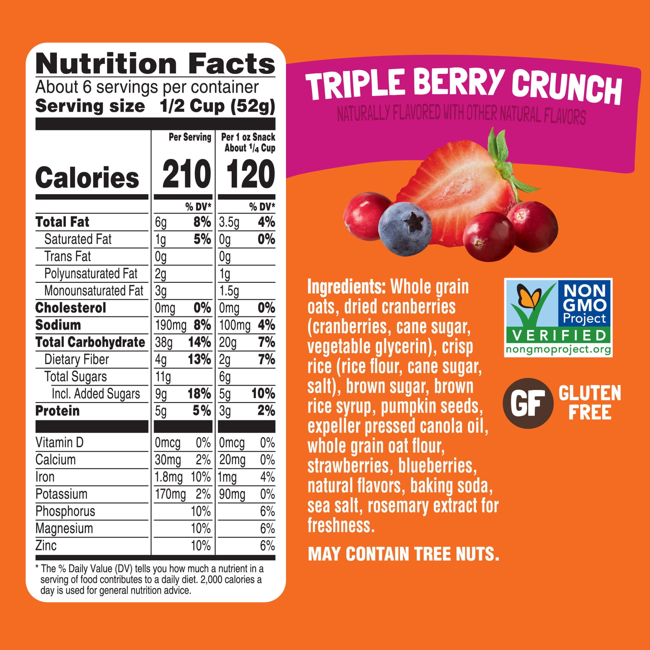 (5 pack) Bear Naked Fit Triple Berry Crunch Granola, 5g Protein, Fiber Bag, 12  oz