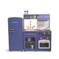 thumbnail image 2 of Teamson Kids Little Chef Normandy Wooden Play Kitchen with Modular Fridge, Sink, Oven & Pretend Play Accessories, Blue, 2 of 17
