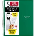thumbnail image 1 of shiyou-Spiral Notebook, 5 Subject, Wide Ruled Paper, 200 Sheets, 10-1/2" x 8", Green (73441), 1 of 4