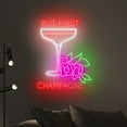 thumbnail image 3 of Handmadetneonsign But First Champagne Neon Sign, Champagne Wall Art Decor, Bar Cocktails Wall Decor 51542, 3 of 5