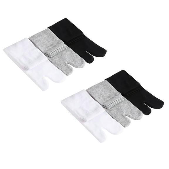 6 Pairs Tabi Socks Breathable Stockings Universal Cotton Non Skid Anti-skidding Men and Women