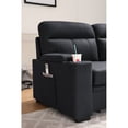 thumbnail image 5 of Kaden Black Fabric Sleeper Sectional Sofa Chaise with Storage Arms and Cupholder, 5 of 7