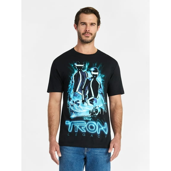 Disney Tron Legacy Men's and Big Men's Graphic Tee with Short Sleeves, Sizes S-3XL