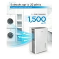 thumbnail image 3 of BLACK+DECKER 22 pt 1500 sq ft Dehumidifier in White - Energy Efficient, Adjustable Humistat, Automatic Defrost Control, Automatic Shutoff, 3 of 8