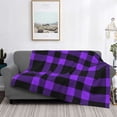 thumbnail image 2 of Fotbe Purple Buffalo Plaid Manta de Franela con Estampado, Manta Ultrasuave para Cama, Sofá, Auto, Hipoalergénica y Antibolitas-60"x50", 2 of 6