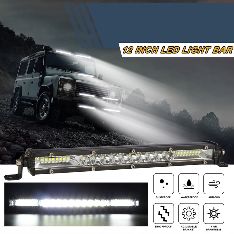 36W SPOT SLIM LED Single Row Offroad Work Light Bar For ATV UTV SUV 13 inch