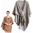 thumbnail image 1 of Women's Solid Color Cape Shawl, Soft Open Front Poncho Sweater, 1 of 7