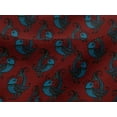 thumbnail image 4 of oneOone Viscose Jersey Dark Red Fabric Bird Block Sewing Craft Projects Fabric Prints By Yard 60 Inch Wide, 4 of 5