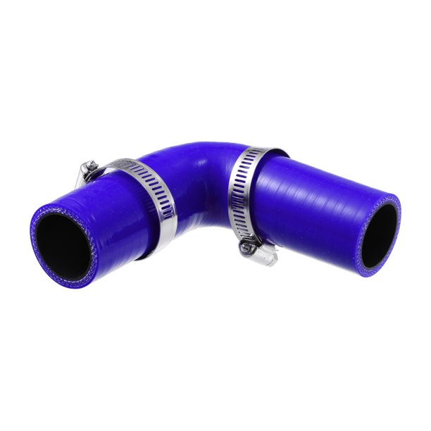 Reductor de Manguera Unique Bargains 32mm 1' ID 90 Grados Silicona Acoplador Tubo Juego Azul