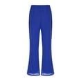thumbnail image 2 of CHICTRY Woman Chiffon Elegant Long Pants Casual Trousers Mother of Brides Formal Dress-up Royal Blue XL, 2 of 5