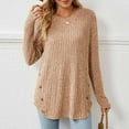 thumbnail image 2 of Usmixi Winter Sweater for Women Knitted Pullover Tops for Women Loose Casual Round Neck Thin Lightweight Sweater Tunic Casual Solid Sweater Fall Long Sleeve Tops 2023, 2 of 7