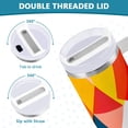 thumbnail image 3 of Yayeee 30oz Stainless Steel Tumbler with Straw and Handle Double-Wall Insulated Travel Water Bottle, Colorful Triangles, 3 of 8