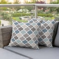 thumbnail image 2 of 2 Pack Outdoor Waterproof Throw Pillows, Vintage Morocco Plaid Lattice Decorative Square Pillow Case Patio Pillows for Chair Couch Sofa 18x18in, 2 of 9
