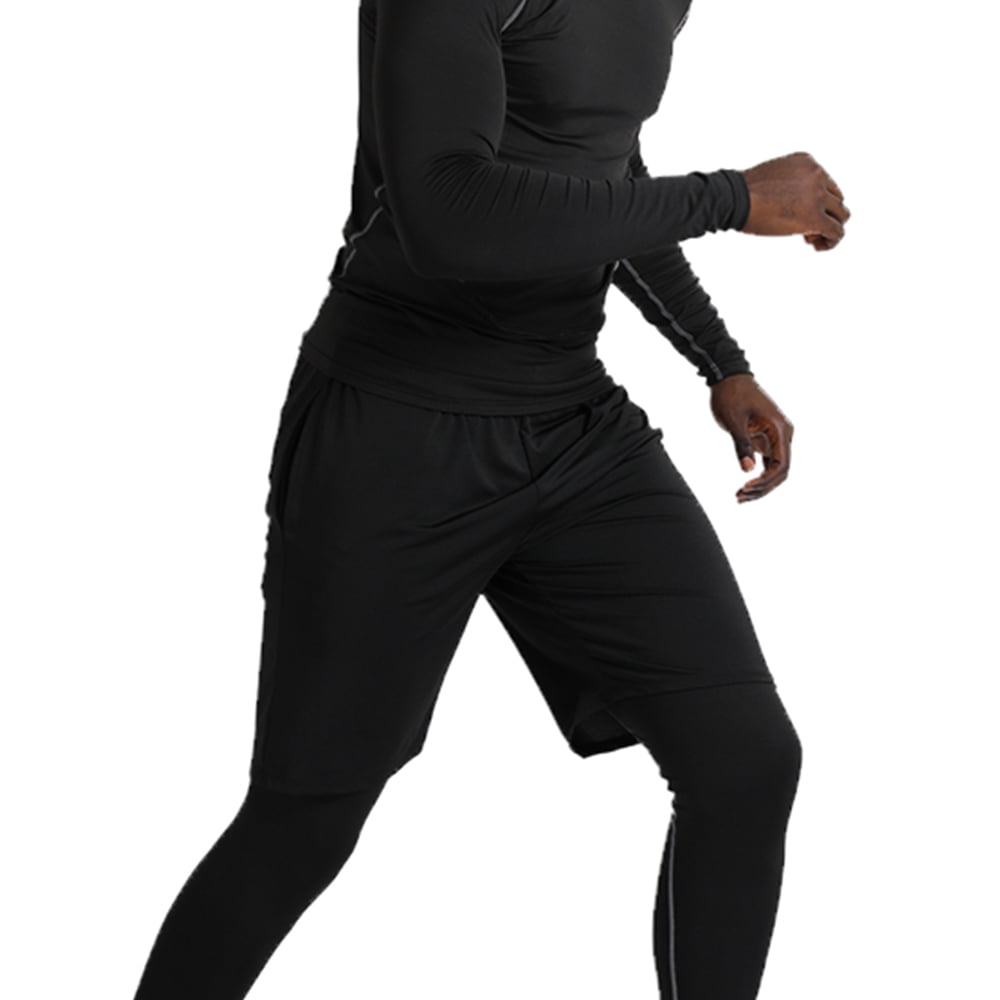HEGZA Compression Pants Running Long-sleeved Tops and Loose