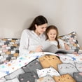 thumbnail image 4 of Manfei Cute Cat Twin Bedding Sets 7-Piece,Pet Animal Bedding Comforter Set 7-Piece,Colorful Kitten Sheet Sets For Boys Girls,Ultra Soft Room Decoration Reversible, 4 of 7