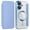 iPhone 16, variant on Havilah For iPhone 16 Shield Case for Apple 16 Compatible With Magsafe RFID Anti-theft Leather iPhone 16 Case(Blue)