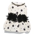 thumbnail image 1 of Vestido de princesa con estampado floral negro, cómodo y transpirable para perros pequeños, 1 of 8