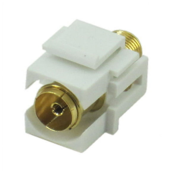 IEC RJPALF-F100F-WH PAL Female to F100 Female on White Keystone