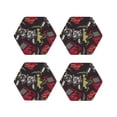 thumbnail image 2 of Kll Hexagon Drink Coasters Set Of 4,Pu Leather Absorbent Coasters Set Decorative Coffee Cup Coasters Housewarming Gift For Home Decor-Vintage Gaming, 2 of 9