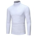thumbnail image 5 of T-shirt Solid Color Long Sleeve Cotton Men Turtleneck Slim Basic Top for Spring, 5 of 7