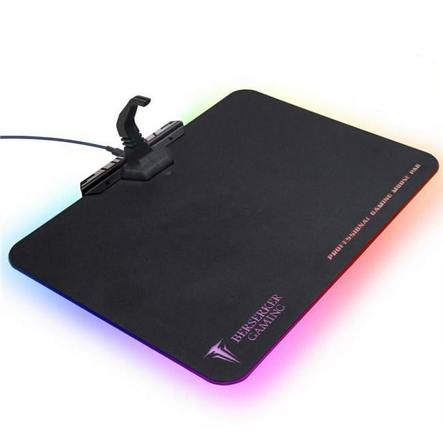 Berserker Gaming CL-ACC53004 RGB Mouse Cable Bungee Management Support with Hard Surface Mouse Pad