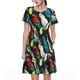 thumbnail image 1 of Balery Parrot Vestidos sueltos de manga corta para mujer, vestidos de verano 2025, vestidos casuales de corte A con vuelo., 1 of 6