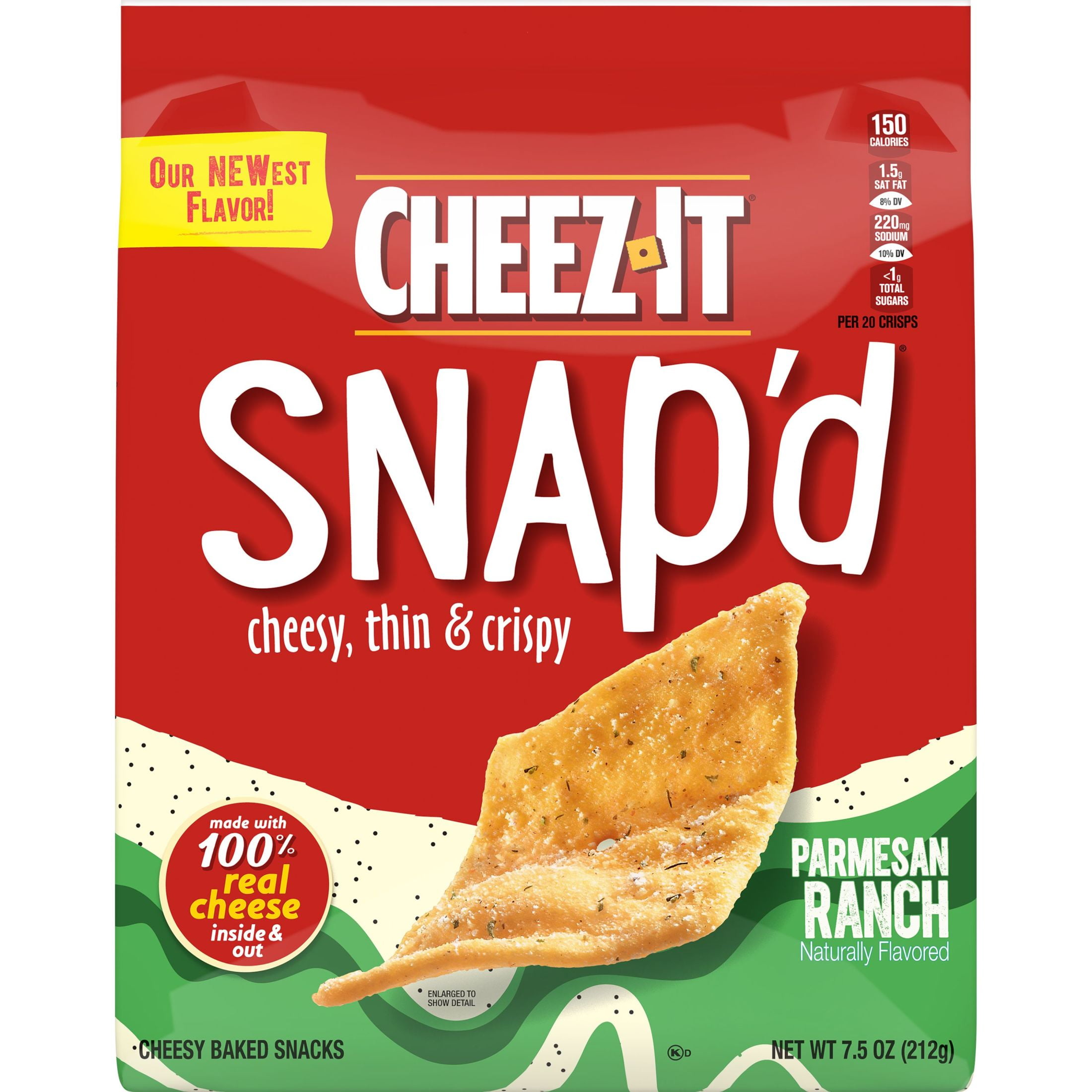 Cheez-It Snap'd Parmesan Ranch Cheesy Baked Snacks, 7.5 oz - Walmart.com