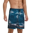 thumbnail image 2 of Kdxio Eiffel Tower at Night Print Mens Sleep Shorts Bottoms Soft Comfy Pajama Wear Pants with Drawstring Pockets, 2 of 7