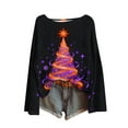 thumbnail image 6 of successthop Plus Size Christmas Sweaters for Women Tree Casual Loose Crewneck Clothes Long Sleeve Tops Graphic Knitwear, 6 of 7