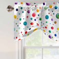 thumbnail image 4 of Colorful Polka Dot Tie Up Valance Curtains for Windows, Kitchen Curtains Window Treatments, Rainbow Color Polka Dots Abstract Short Window Shades Valances for Bedroom Bathroom Cafe 42"x18", 4 of 8