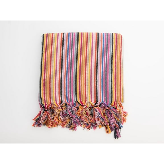 Colorful Cotton Linen Striped Beach Towels, 1 Count