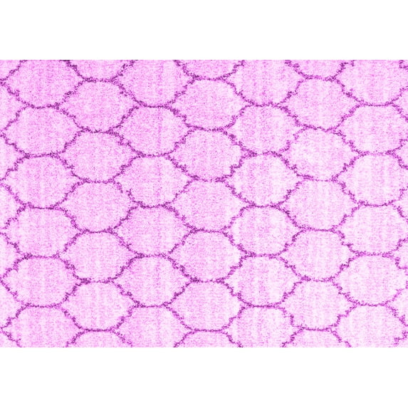 Ahgly Company Indoor Rectangle Trellis Pink Contemporary Area Rugs, 7' x 10'